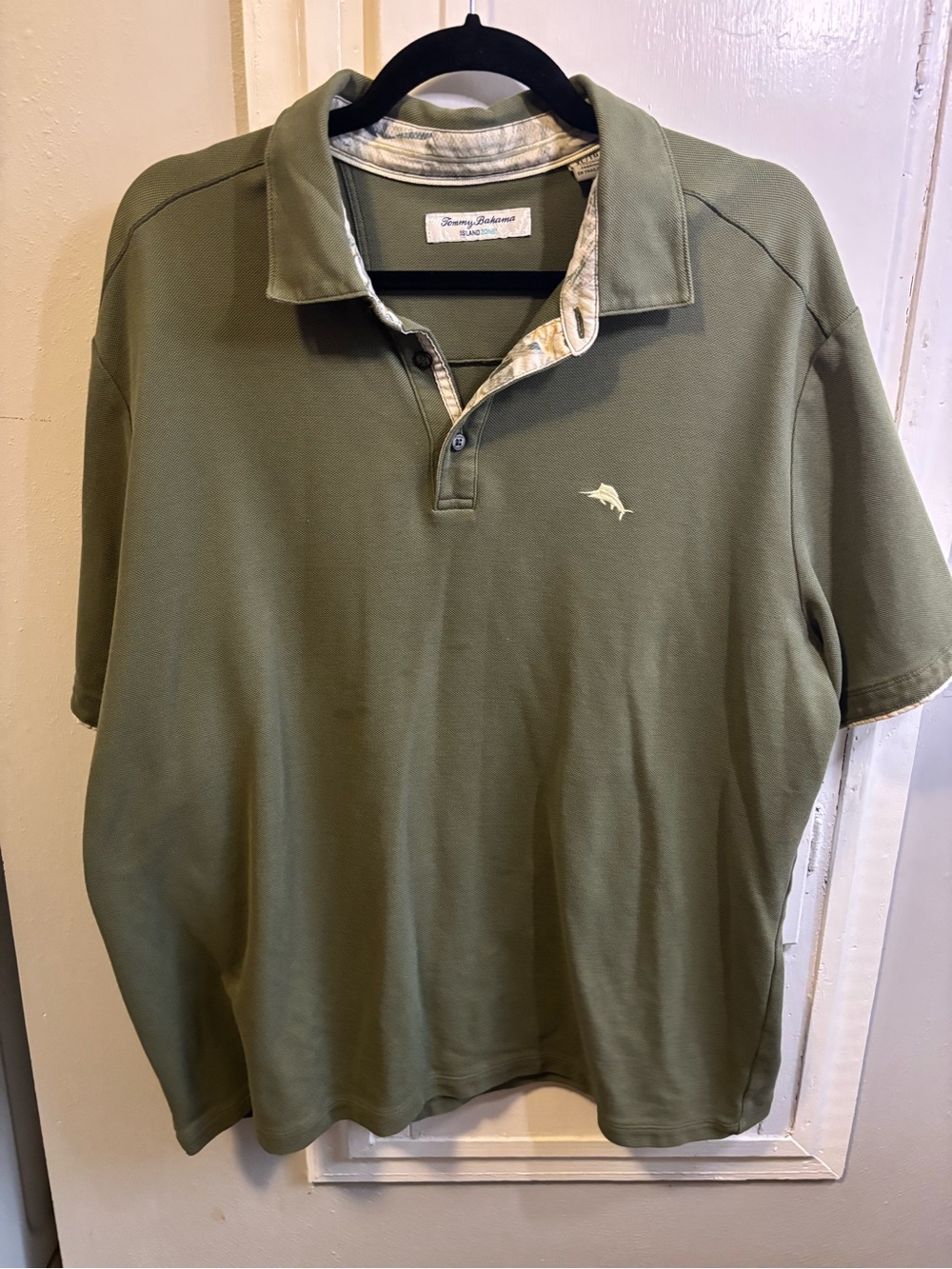 Tommy Bahama Olive Green Polo with Marlin Logo